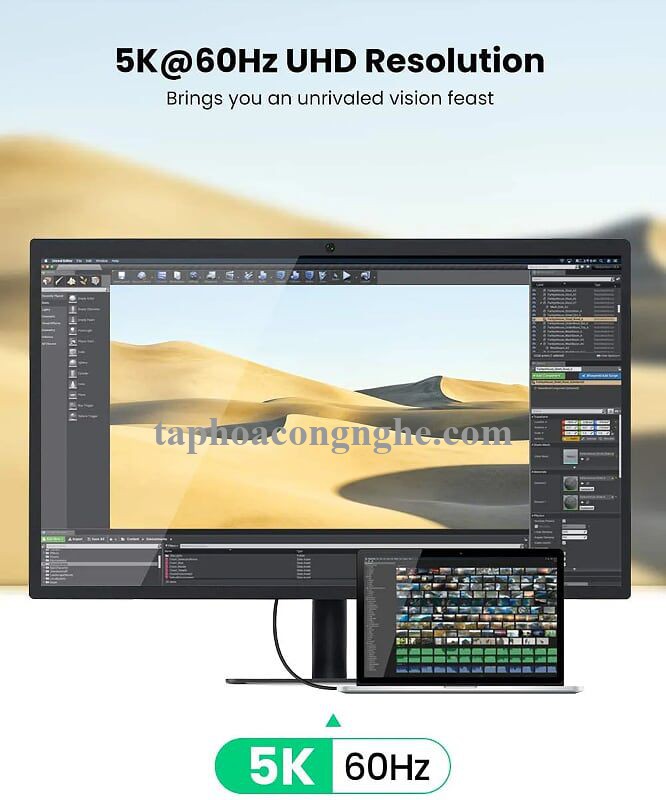 Ugreen 70951 0.8M 40Gbps 100W USB 3.1 cáp USB type C Thunderbolt 3 hỗ trợ PD màu đen US341 30070951